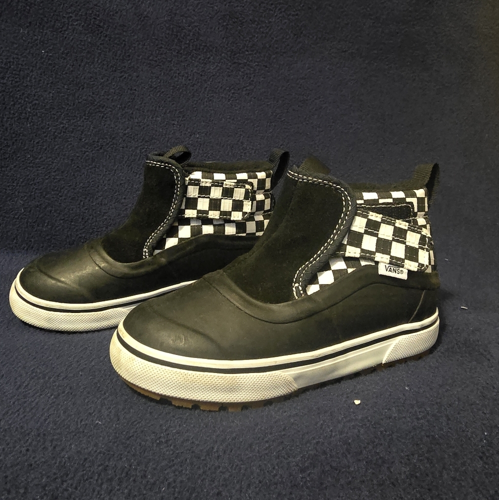 Vans Kids Black Checkered Slip-On Shoes